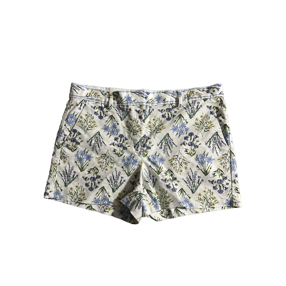 Loft Women's Size 8 Floral White Shorts
